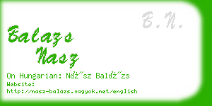 balazs nasz business card